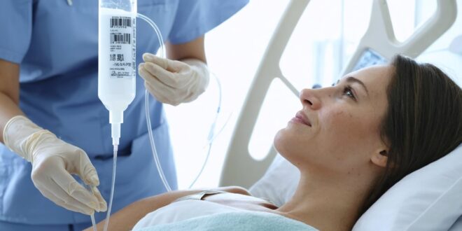 nurse managing parenteral nutrition